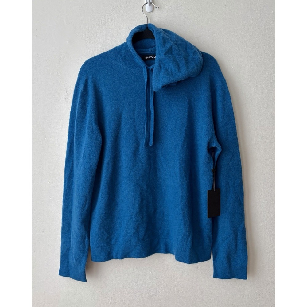 NADAAM $228 NWT 100% Cashmere Blue Hooded Sweater Men's Small - Picture 5 of 5